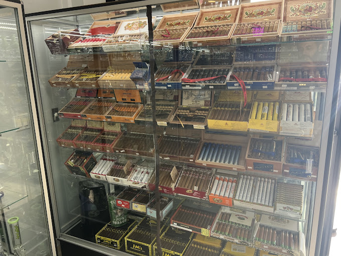 A display case filled with lots of different types of cigarettes